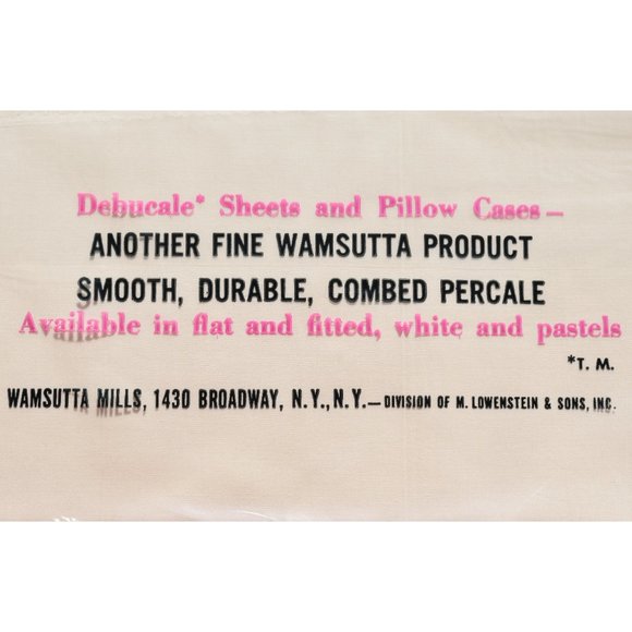 SOLD•NOS Wamsutta Debucale Full Flat Sheet 81 x 108 Double Off-White Percale Vtg - Picture 4 of 5